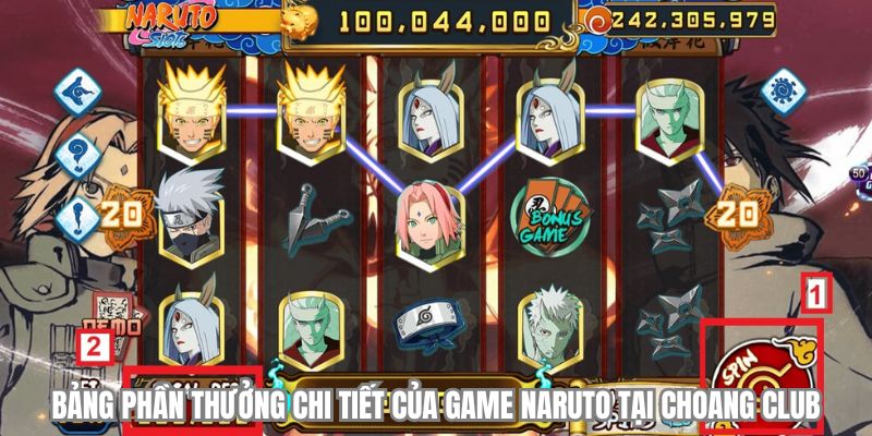 bang phan thuong chi tiet cua game naruto choangclub